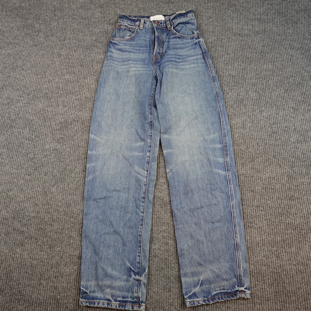 Reformation The Magnolia Bow Jeans Womens 24 Light Wash Blue High Rise Straight
